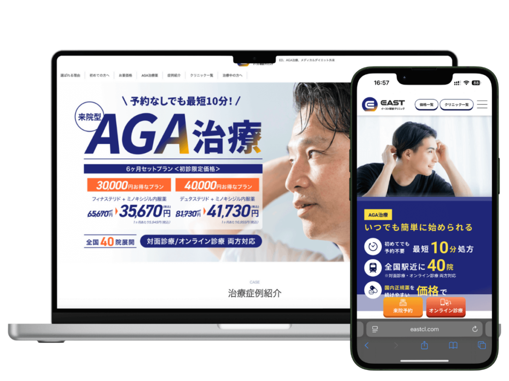 イースト駅前クリニックは初診限定の6ヶ月セットプランが割引処方